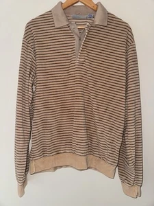 Vintage Trader Bay Men’s Velour Striped Long Sleeve Shirt Large - Picture 1 of 5