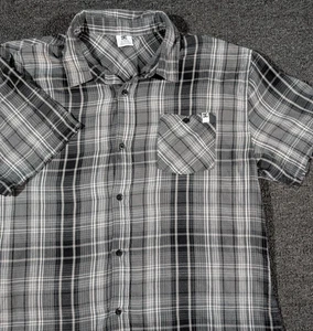 DC Shoes Herren Hemd XL Knopfleiste Kurzarm kariert Skater Freizeit Logo - Bild 1 von 7