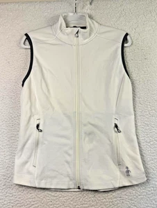 Smartwool Vest Womens Medium White PhD Merino Wool Performance Full Zip Pockets - Picture 1 of 9
