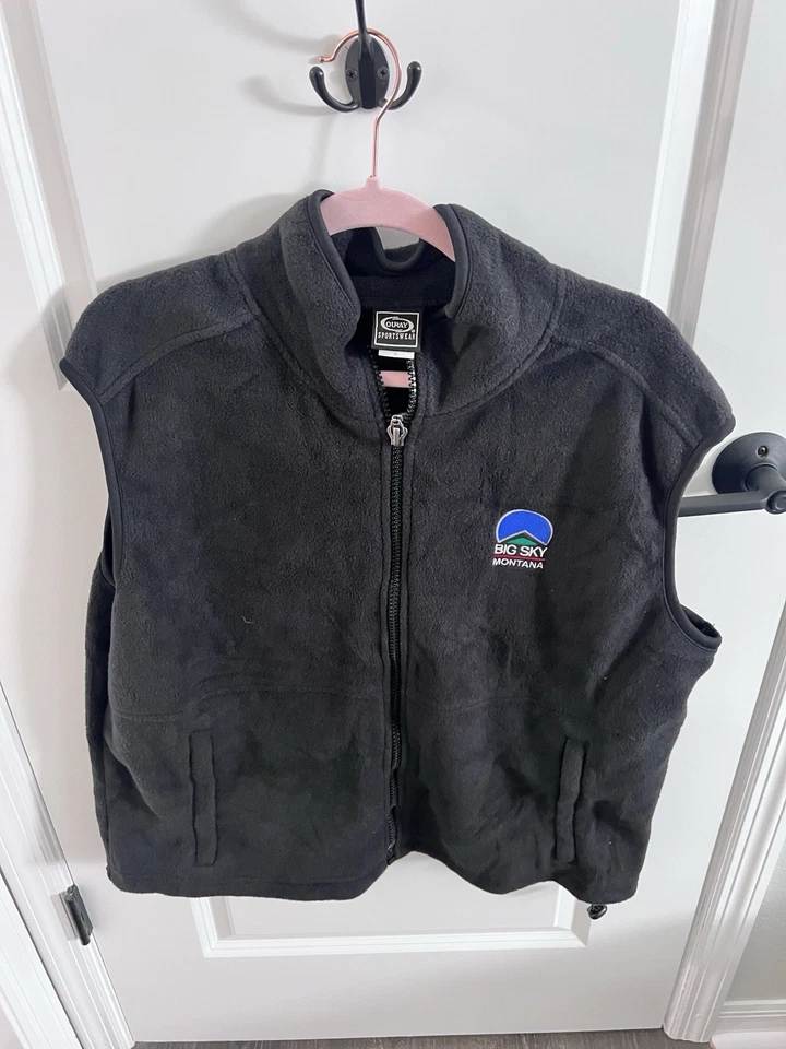 Chaleco polar negro polar Ouray Sportswear bordado Big Sky Montana XL Foto 1 de 4