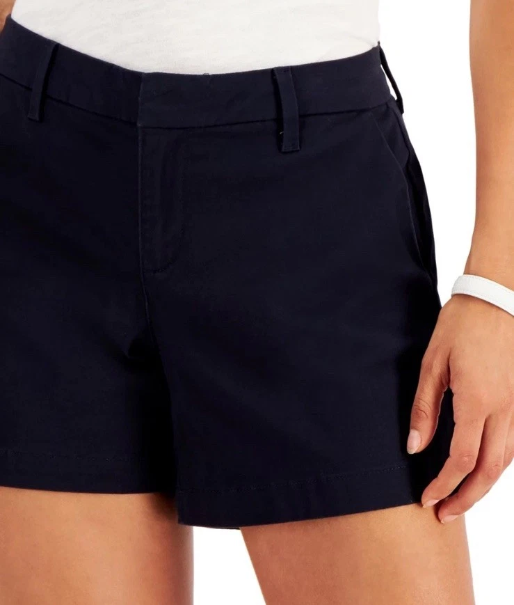 Tommy Hilfiger Women's Hollywood 5" Chino Short Navy Size Jw2k