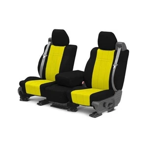 For Ford Ranger 89-92 NeoSupreme 1st Row Black & Yellow Custom Seat Covers - Picture 1 of 3