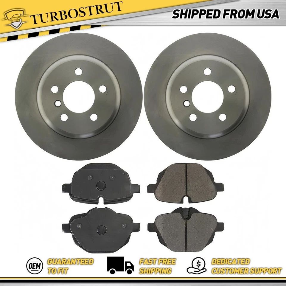 OE Rear Brake Rotors Brake Pads Kit For 2011-2013 BMW 535i 535i xDrive 3.0L - Image 1 of 1