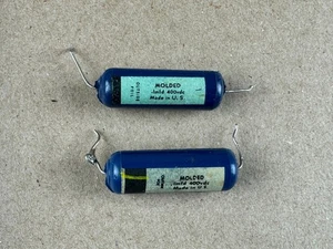 2 Vintage Blue Ajax .1 UF 400V Kondensatoren Gitarrenverstärker Tonkappen TEST GUT - Bild 1 von 1
