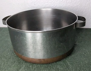 Revere Ware Stock Pot 4 Qt  Stainless Copper Clad Bottom  Metal Handles  - Picture 1 of 15