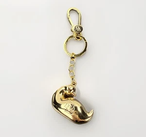 Dooney & Bourke Gold Duck Bag Purse Charm Keychain Gold Brass Logo Fob 5.5” - Picture 1 of 11