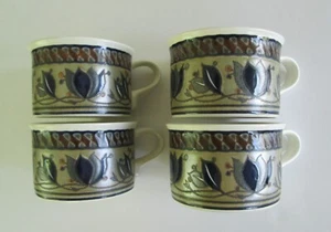 Vintage Mikasa Intaglio Arabella 4 Short Coffee Tea Mugs EUC - Picture 1 of 6
