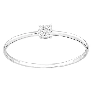 9ct White Gold 0.01ct Diamond Engagement Ring By Naava - Picture 1 of 6