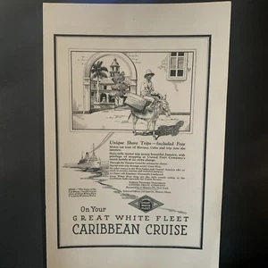 Vintage 1922 Great White Fleet Unique Shore Trips Ad Advertisement - Imagen 1 de 2