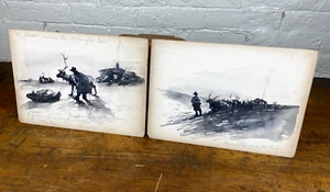 Acuarelas de tinta raras C.1885 LAPPS People, Finemarks, Midnight Sun, Arctic Circle - Imagen 1 de 11