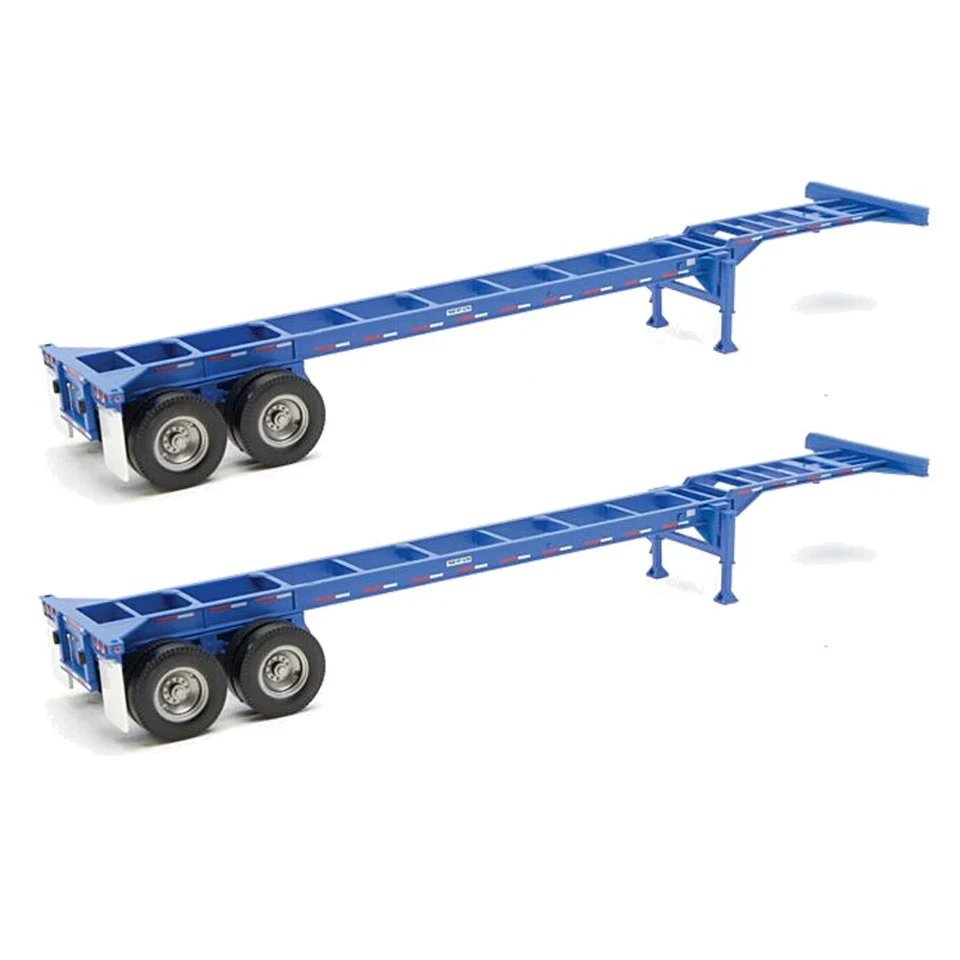 Walthers 949-4551 HO Scale 40' Container Chassis - Blue 2 Pack
