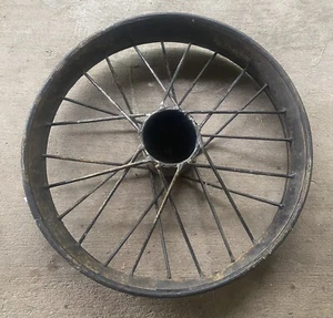 Small Vintage Steel Beaded Edge Wheel Rim Car Motorcycle Bike Buggy Wagon Cart - Picture 1 of 4