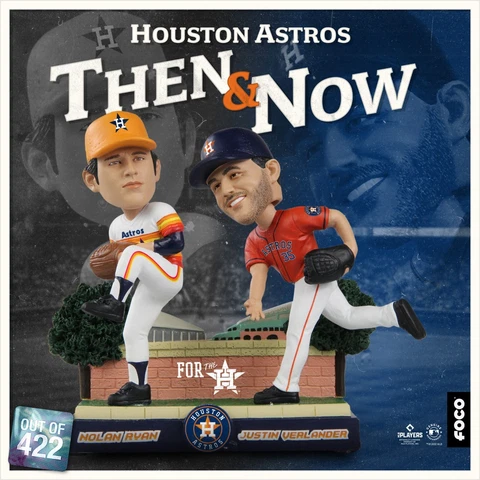 Nolan Ryan & Justin Verlander HOUSTON ASTROS Now & Then 5" Bobblehead #/421 NIB! Cover