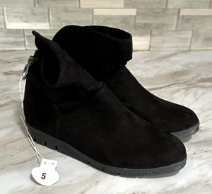Mujer Talla 5 Ediciones Básicas Botas Botines Botines Negro Imitación Gamuza Bota Nuevas con Etiquetas - Imagen 1 de 5