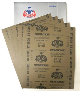 Matador Abrasive Wet Dry Sandpaper 5 Sheets 3000 Grit 9" x 11" Silicon Carbide - Picture 1 of 10