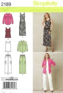 Simplicity Sewing Pattern 2189 Womens 20W-28W Shirt Top Dress Cargo Style Pant - Picture 1 of 6