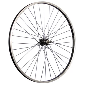 28 Zoll Fahrrad Hinterrad Laufrad Aluminium Felge Vollachse Schraubkranz schwarz - Bild 1 von 9