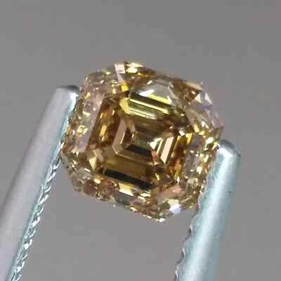 AG Loose Lab-Grown CVD Diamond 5 Ct Asscher Cut Champagne Certified Diamond - Image 1 of 4
