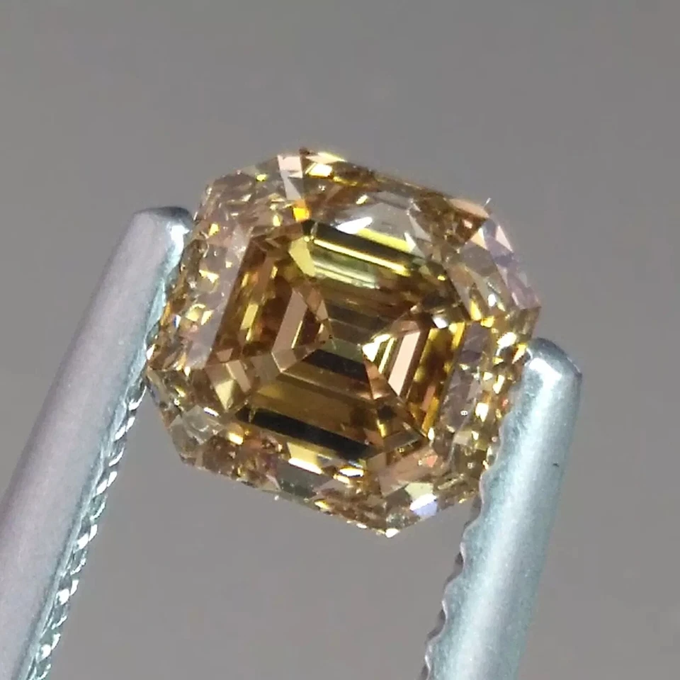 AG Loose Lab-Grown CVD Diamond 5 Ct Asscher Cut Champagne Certified Diamond - Image 1 of 4