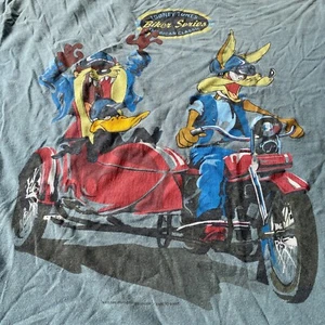 Vintage T-Shirt LOONEY TUNES Biker Serie XL 90er Motorrad TAZ Daffy AMERICAN - Bild 1 von 12