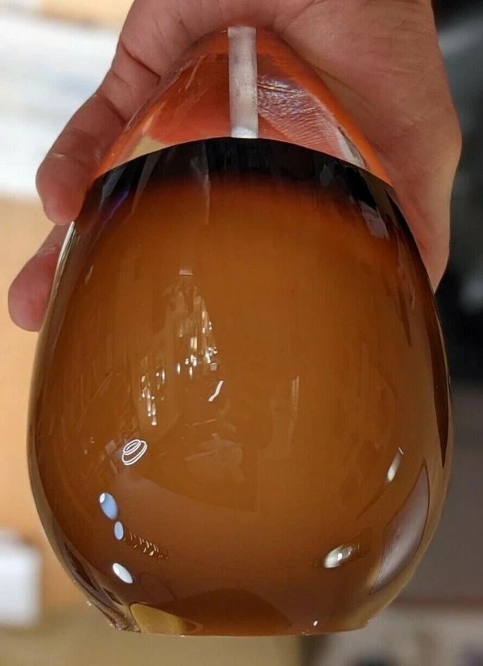 Solid (Heavy) Clear Glass Lined w/Brown Pendant Shade Only (Tech Lighting Alina) - Image 1 of 4