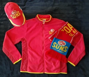 Gold Coast Suns AFL Official Jacket & Vintage Scarf & Cap Bundle ~ VGC - Picture 1 of 12