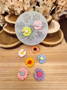 Daisy flowers-floral handmade silicone mold for Fondant-Resin-Clay-Candy-crafts - Picture 1 of 10