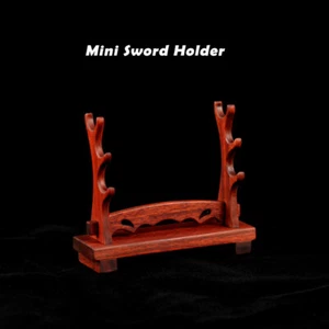 Mini Anime Samurai Sword Wakizashi Katana Holder Stand Bracket Tiny Rack 3 Tier - Picture 1 of 8