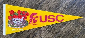 1985 USC Trojans Football Rose Bowl Pasadena Pennant *Ink Shadowing Read Notes - Picture 1 of 7