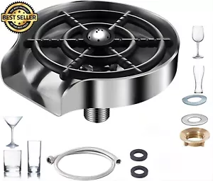 Automatic Glass Rinser Faucet Bottle Washer Cup Cleaner For Sink Attachment New - Picture 1 of 8