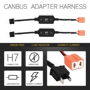 2pcs H7 LED Headlight Canbus Error Free Anti Flicker Resistor Canceller Decoder - Picture 1 of 12