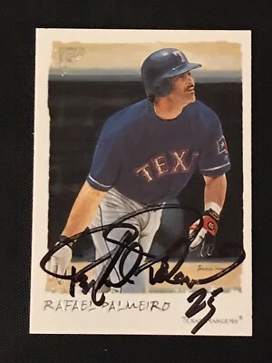 RAFAEL PALMEIRO 2002 TOPPS GALLERY SIGNED AUTOGRAPHED CARD #78 TEXAS RANGERS - Image 1 of 2