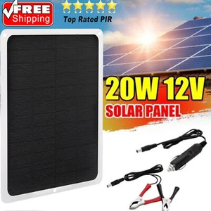 20watts Solar Panel for Car Boat RV Trickle Battery Charger Power Supply Outdoor - Picture 1 of 11