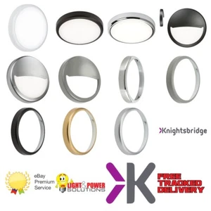 LED Round Wall or Ceiling Bulkhead Light 14W CCT Adjustable IP65 Knightsbridge - Picture 1 of 17