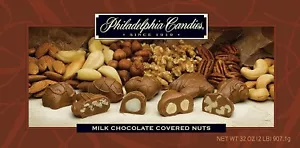 Philadelphia Candies Milk Chocolate Covered Assorted Nuts, 2 Pound Gift Box - Picture 1 of 5