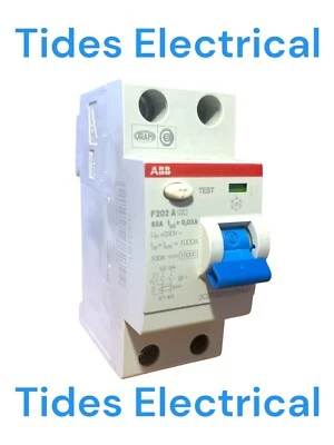 ABB F202 RCCB 63 Amp Double Pole 30mA Type A 2CSF202101R1630 F202 A-63/0,03 - Image 1 of 3