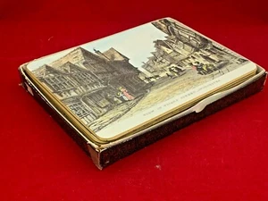 Juego de 8 manteles de melamina vintage JHT Sewell de escenas británicas antiguas - Imagen 1 de 9