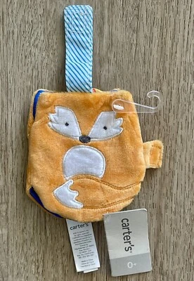 Libro de peluche Carter's Fox Animals juguete suave para bebé correa colgante arrugada 2015 nuevo con etiquetas Foto 1 de 4