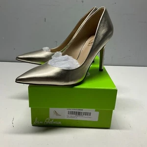 Sam Edelman Hazel Gold Soft Metallic Stiletto Heeled Pointed Toe Dress Pumps 8 - Picture 1 of 6