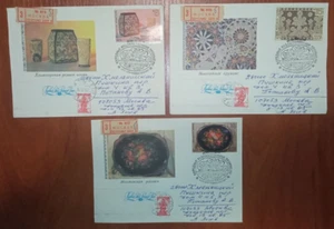 SET of 3 FDC envelopes past the mail Russian folk crafts - Picture 1 of 5