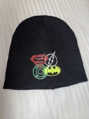 Justice League Kids Beanie Skullcap, Black.  (T5) - Image 1 of 2