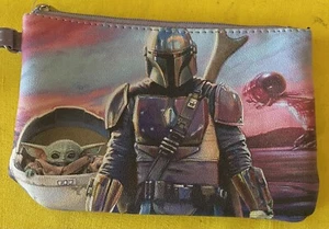 Star Wars The Mandalorian Lilac/purple Zipper Wristlet  6 x 4.5”inches - Picture 1 of 5