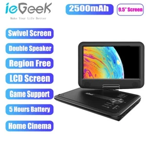 ieGeek Lettore DVD Portatile con Schermo Girevole 9" HD Telecomando Region Free - Foto 1 di 8