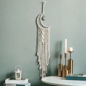 Mond Makramee Gewebte Wandbehang Tapisserie Traumfänger Dreamcatcher Boho Deko - Bild 1 von 5