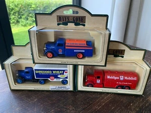 Lledo Lot x3 Days Gone Die-cast Tanker Truck Mobiloil, Gulf, Shredded Wheat - Picture 1 of 7