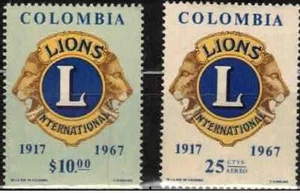 COLOMBIA-1967– 50TH ANN. OF LIONS INT’L – VF** - Foto 1 di 1