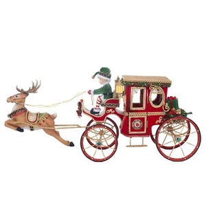 Katherine's Collection 2023 Christmas In The City Hansom Cab With Elf Driver Red - Picture 1 of 1
