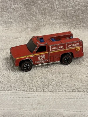 Hot Wheels Redline 1974 Emergency Unit Squad Red Enamel Hong Kong - Image 1 of 4