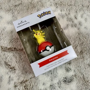 Hallmark Christmas tree ornament Pokemon Yellow Pikachu Red Ball - NIB - Picture 1 of 2