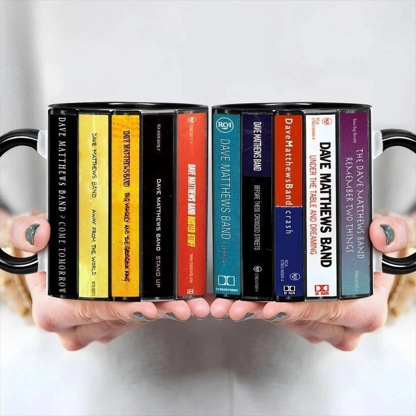 Dave Matthews Band Albums Cassette Collection Retro Accent Mug - Image 1 of 3